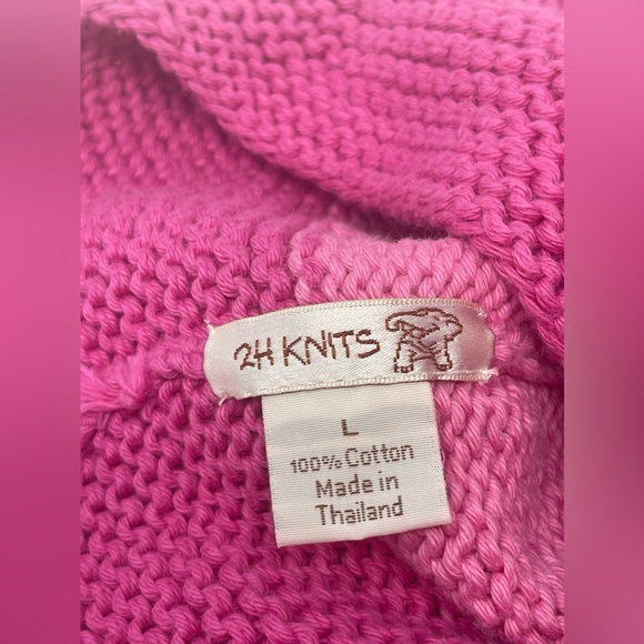 2H KNITS: Pink Knit Hat with Flower 🌸 Size: Kids Large - Picture 3 of 7